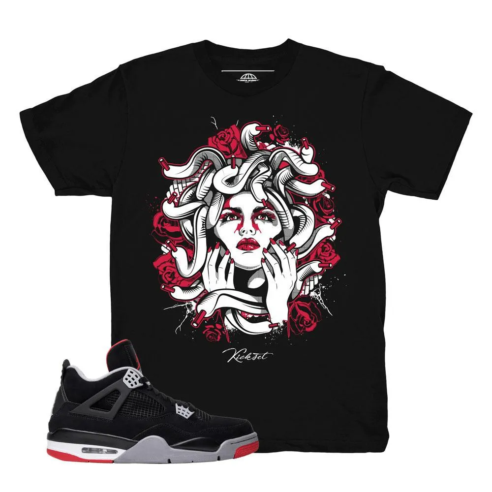 Jordan 4 Bred Medusa Roses Shirt