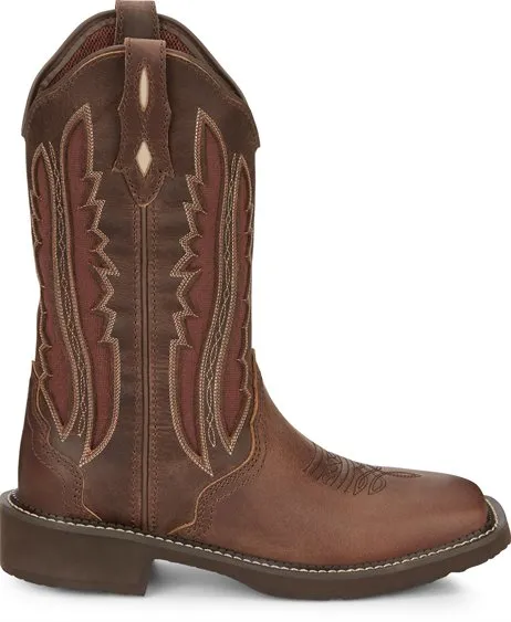 Justin 11 Paisley Spice Square Toe Western Boot