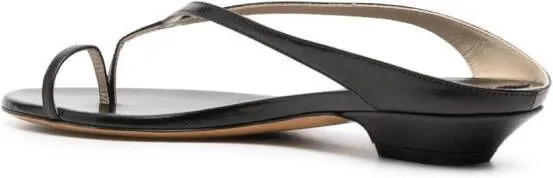 KHAITE The Marion flat leather sandals Black