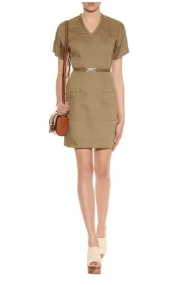 Khaki Belted Dress