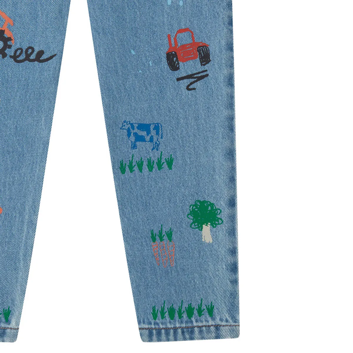 Kids STELLA MCCARTNEY Child Denim With Farm Print Pants - Blue