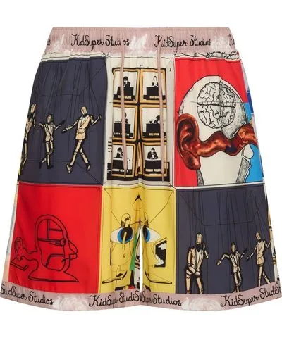 KIDSUPER STUDIOS Printed Satin Shorts