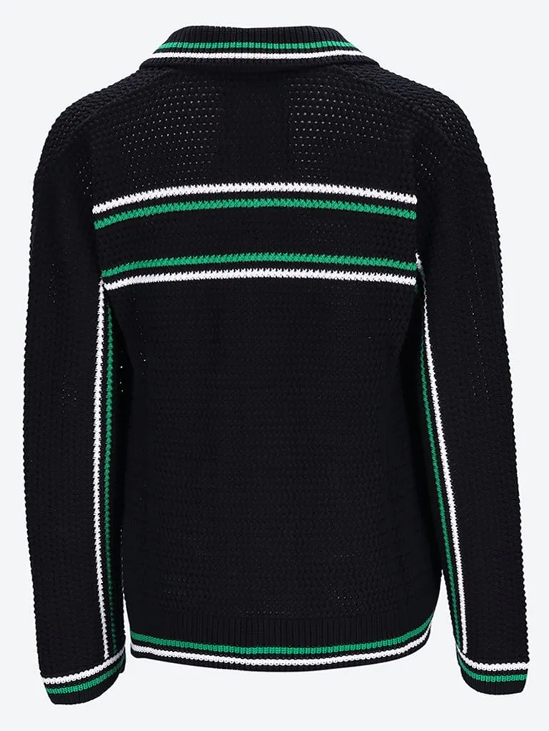 Knit crochet effect tennis jacket