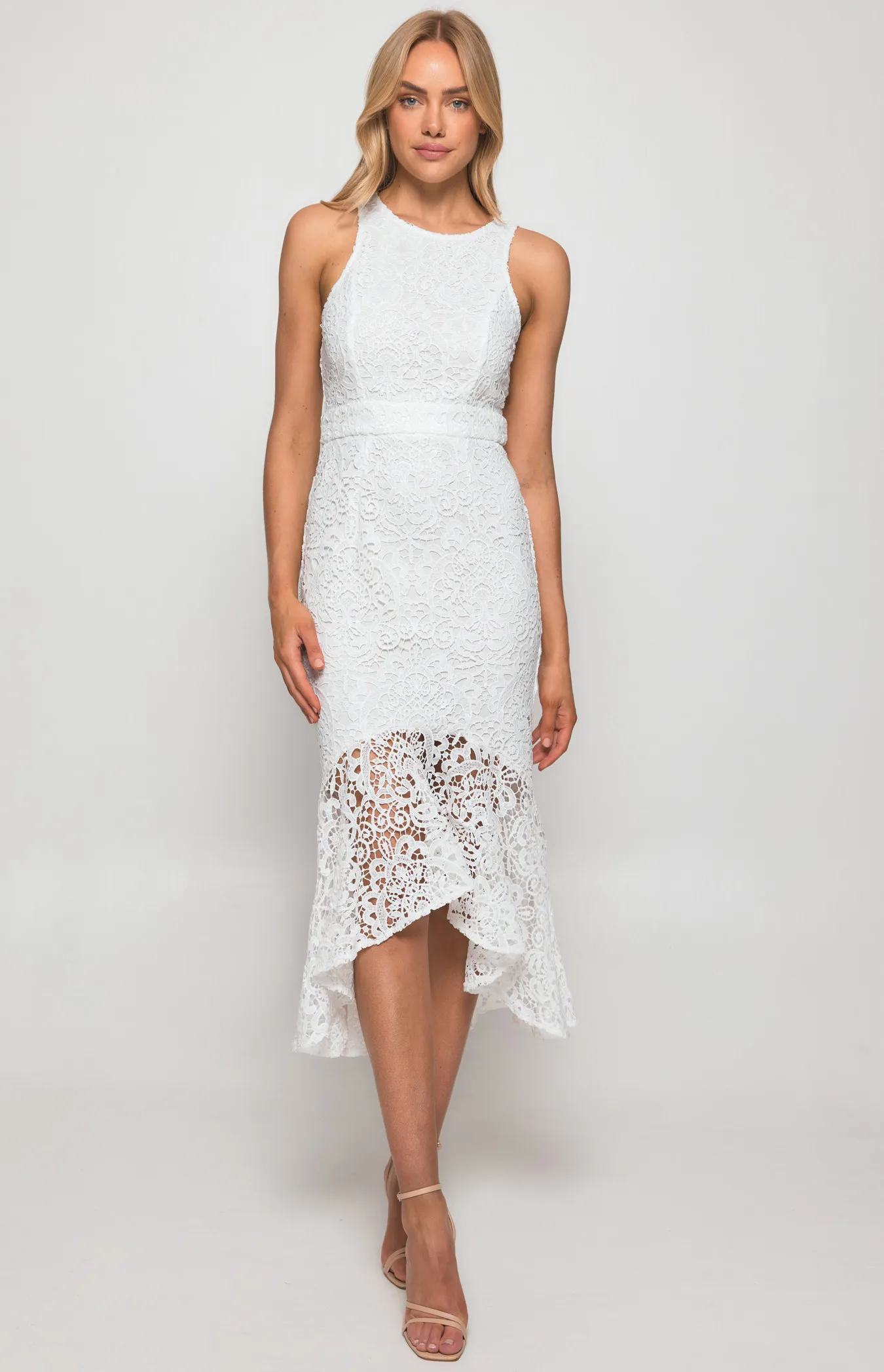 Lace Midi dress with Flared Hem (SDR1362A)