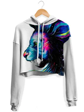 Lion Color Fleece Crop Hoodie