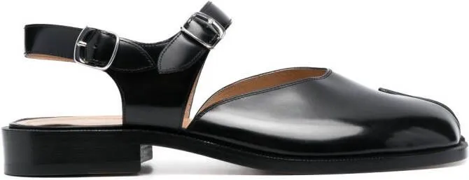 Maison Margiela Tabi ankle-strap leather sandals Black