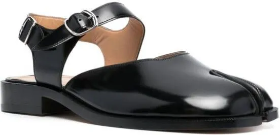 Maison Margiela Tabi ankle-strap leather sandals Black