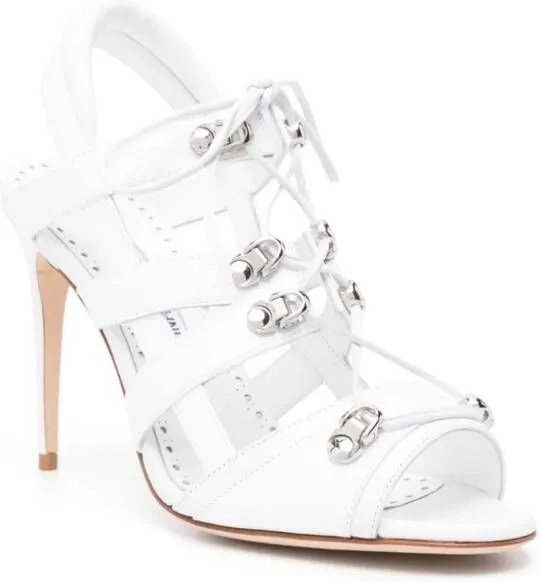 Manolo Blahnik Problax 106mm lace-up sandals White