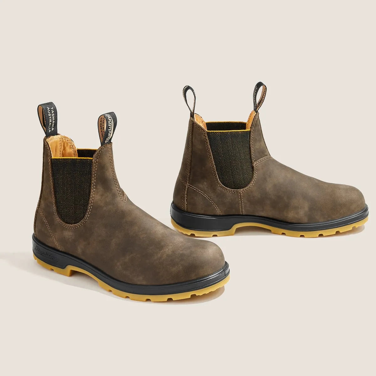 Men's Classics  Chelsea Boots  -  Rustic Brown / Mustard-Black