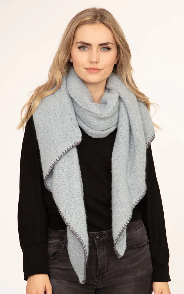 MS0200 Stitch Trim Solid Oblong Scarf