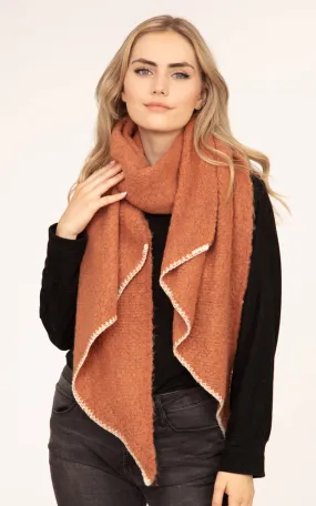 MS0200 Stitch Trim Solid Oblong Scarf