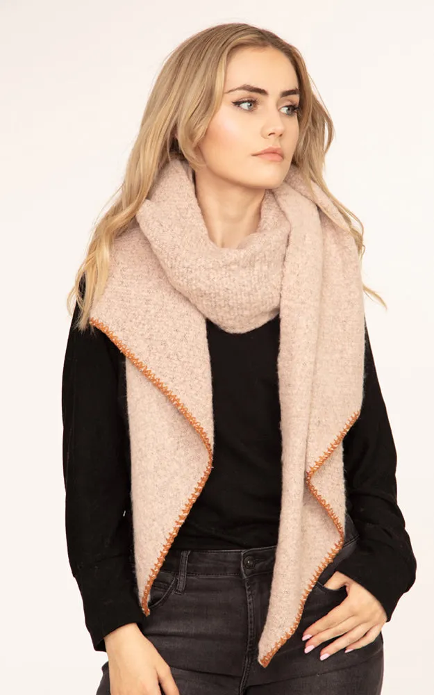 MS0200 Stitch Trim Solid Oblong Scarf