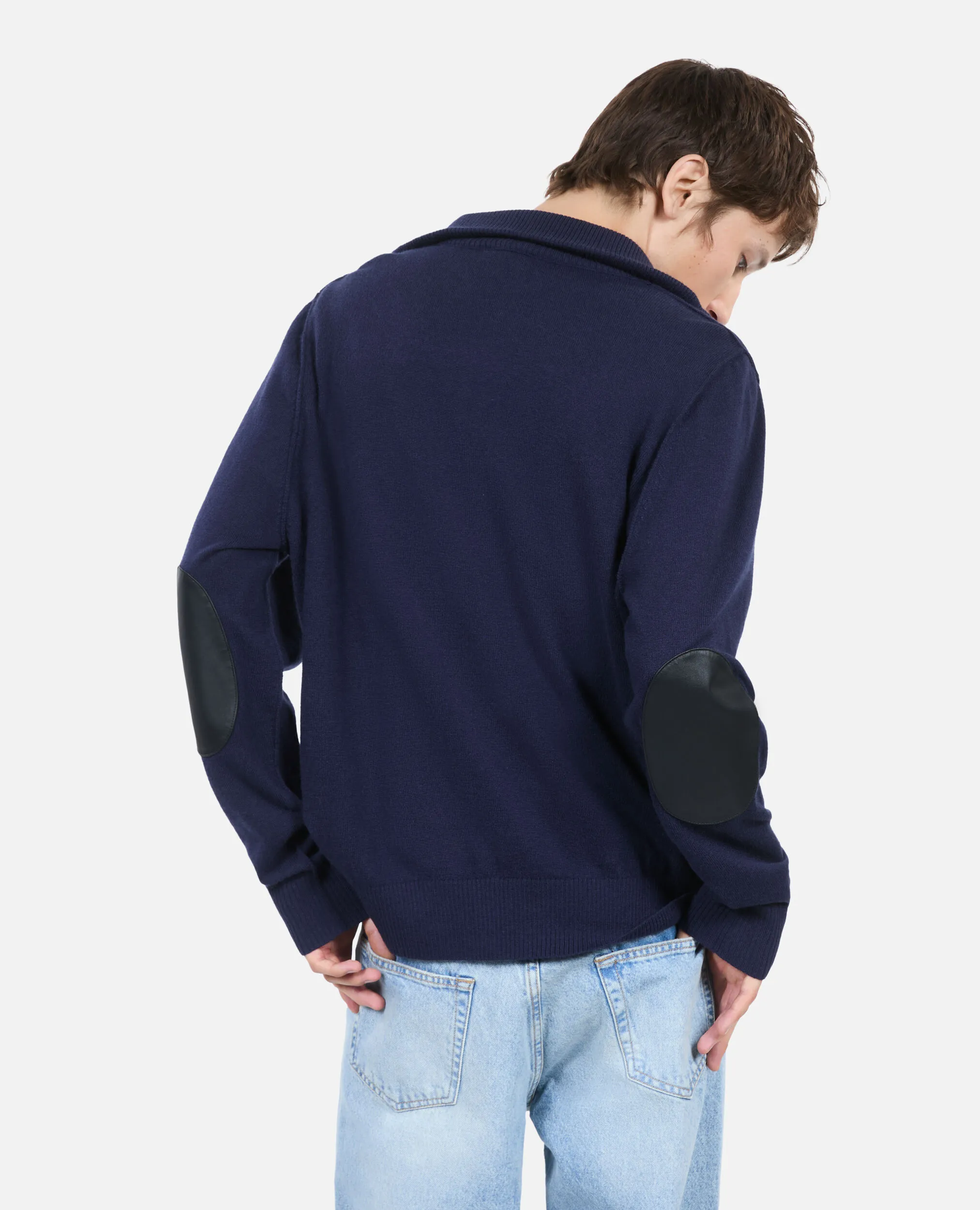 Navy blue wool sweater