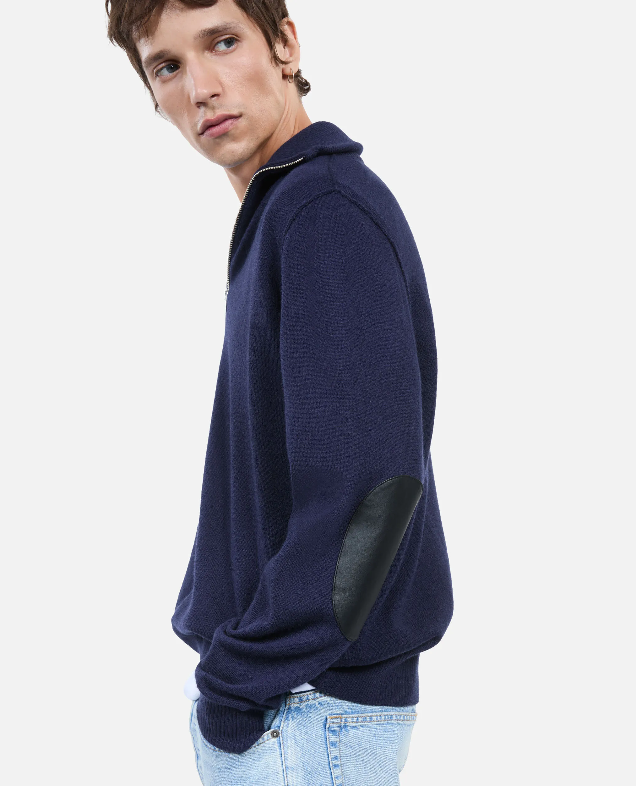 Navy blue wool sweater