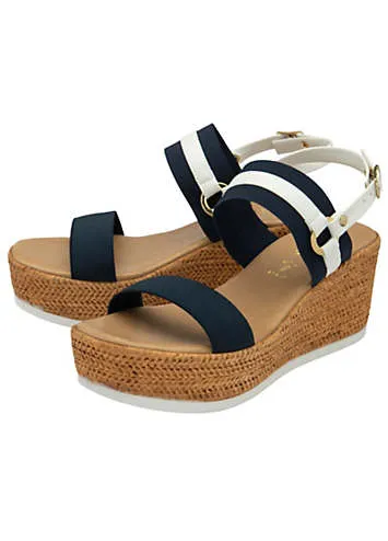 Navy Liliana Sandals by Lotus | Look Again