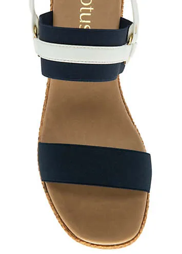 Navy Liliana Sandals by Lotus | Look Again