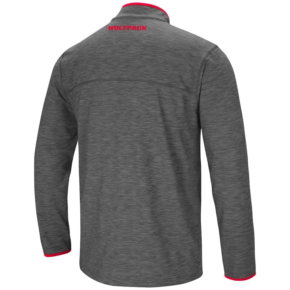 NC State Wolfpack Colosseum Gray Diemert 1/4 Zip LS Pullover Windshirt