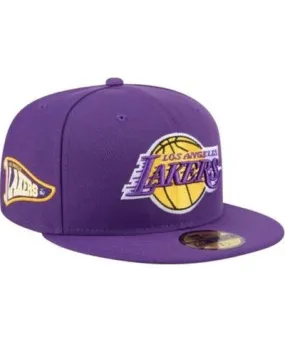 New Era Men's NBA Los Angeles Lakers Throwback Pennant 59FIFTY Fitted Hat