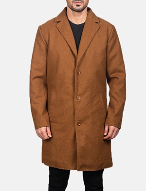 Petrillo Khaki Wool Single Breasted Coat