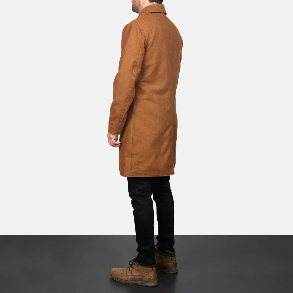 Petrillo Khaki Wool Single Breasted Coat