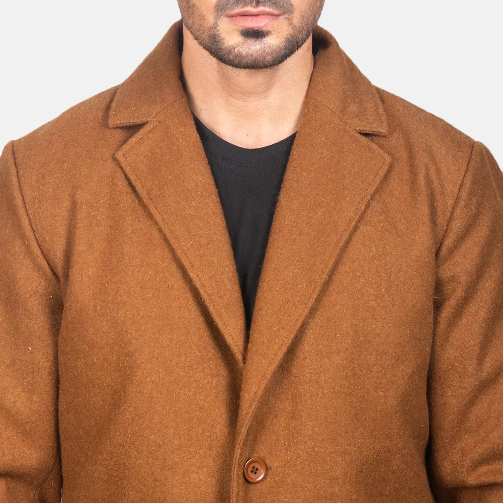 Petrillo Khaki Wool Single Breasted Coat