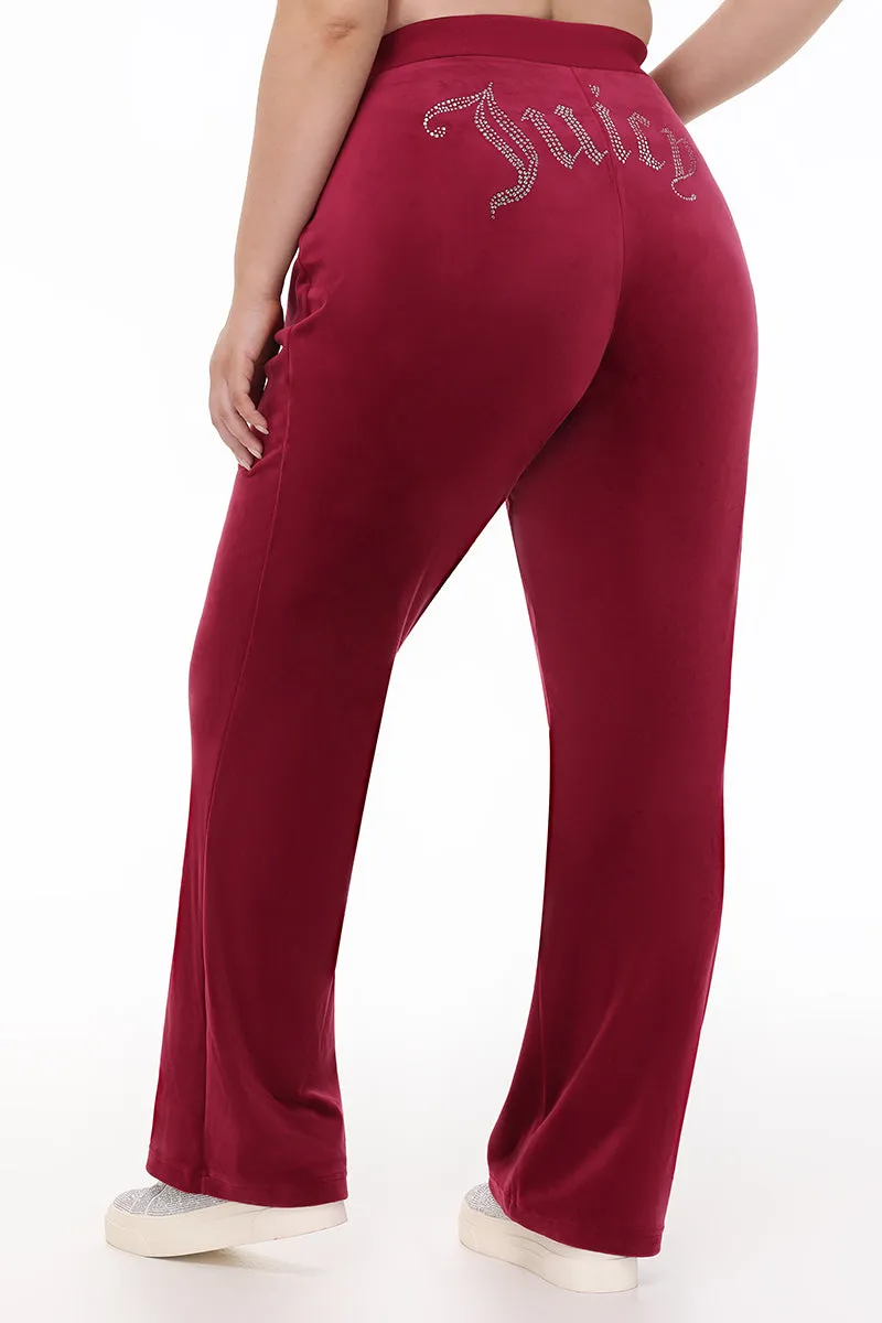 Plus-Size OG Big Bling Velour Track Pants