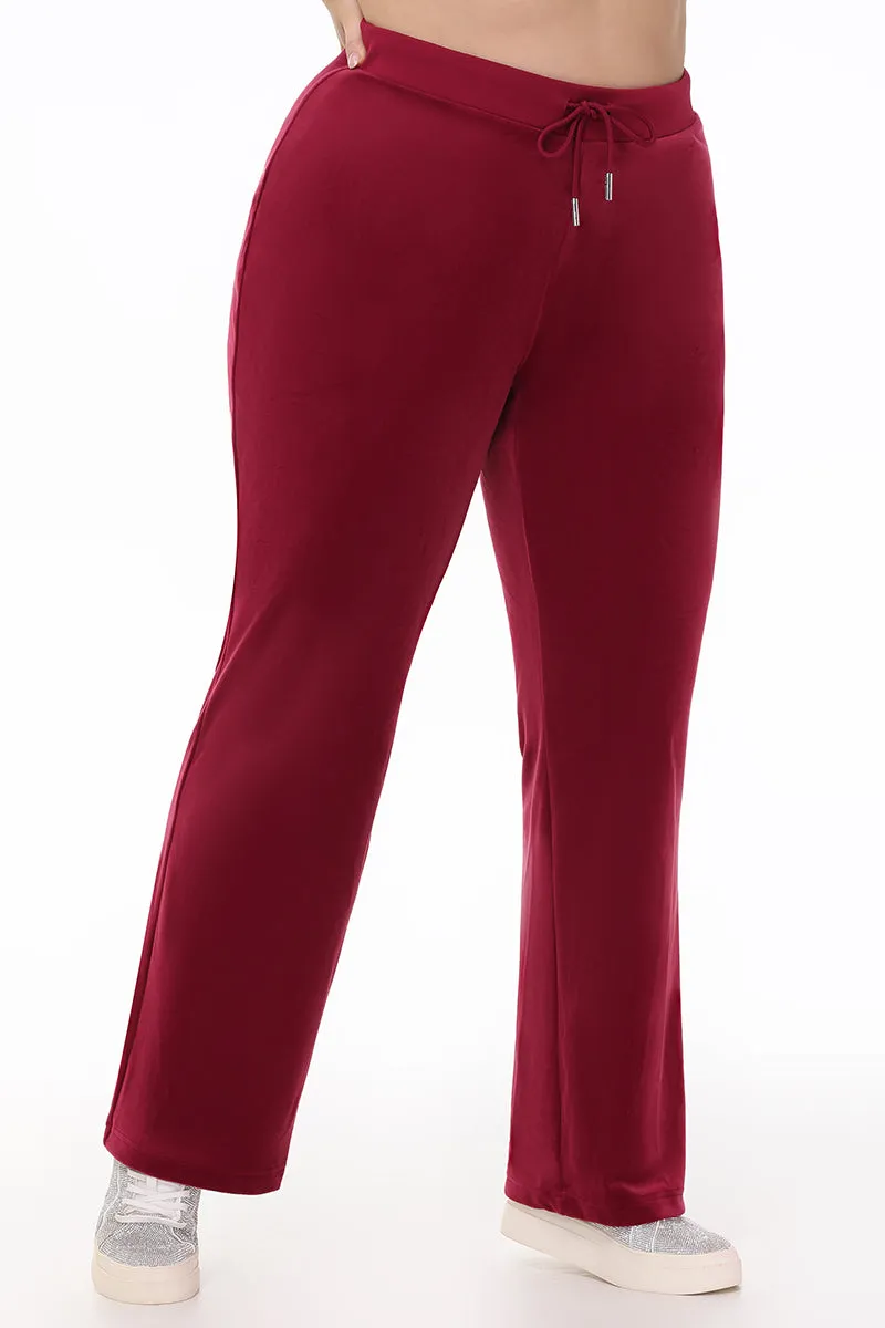 Plus-Size OG Big Bling Velour Track Pants