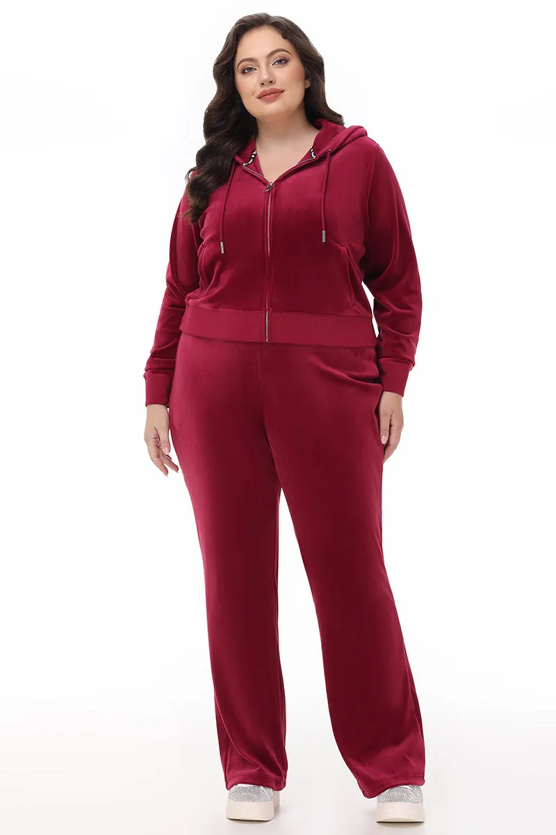 Plus-Size OG Big Bling Velour Track Pants