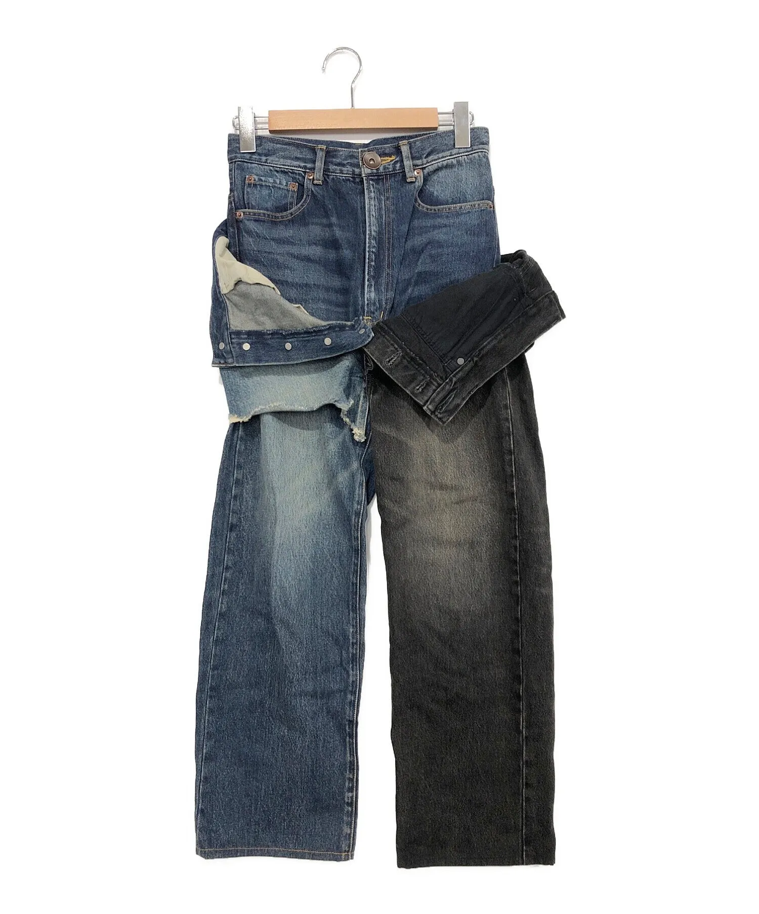 [Pre-owned] Maison MIHARA YASUHIRO Docking layered denim pants B05PT342