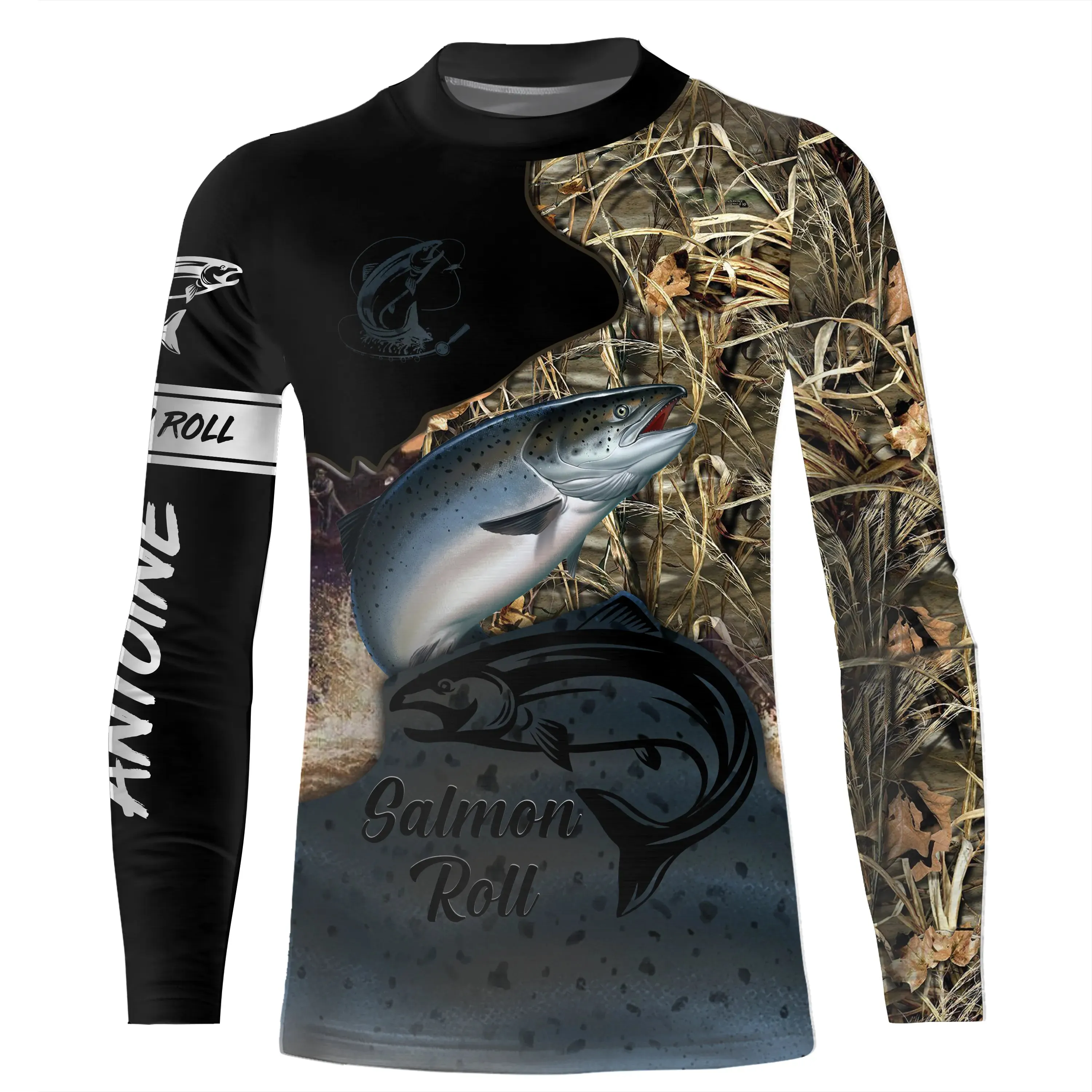 Pêche du Saumon, Cadeau Personnalisé Pêcheur, T-shirt All-Over Anti-UV, Camouflage - CTS30062231