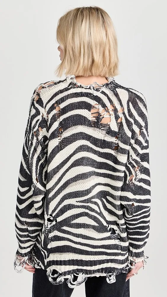 R13   Zebra Oversized Sweater 