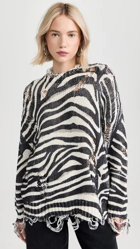 R13   Zebra Oversized Sweater 