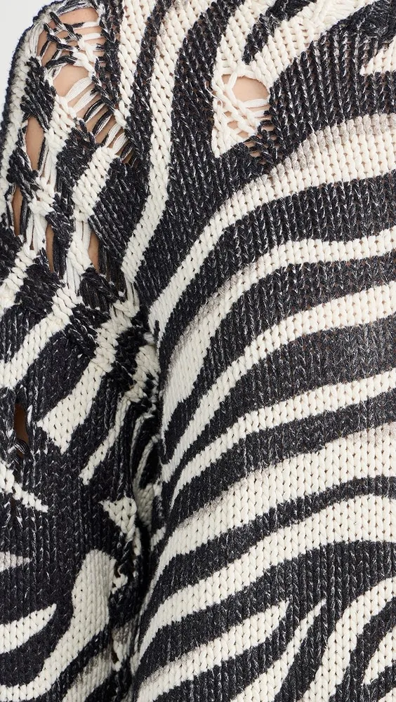 R13   Zebra Oversized Sweater 