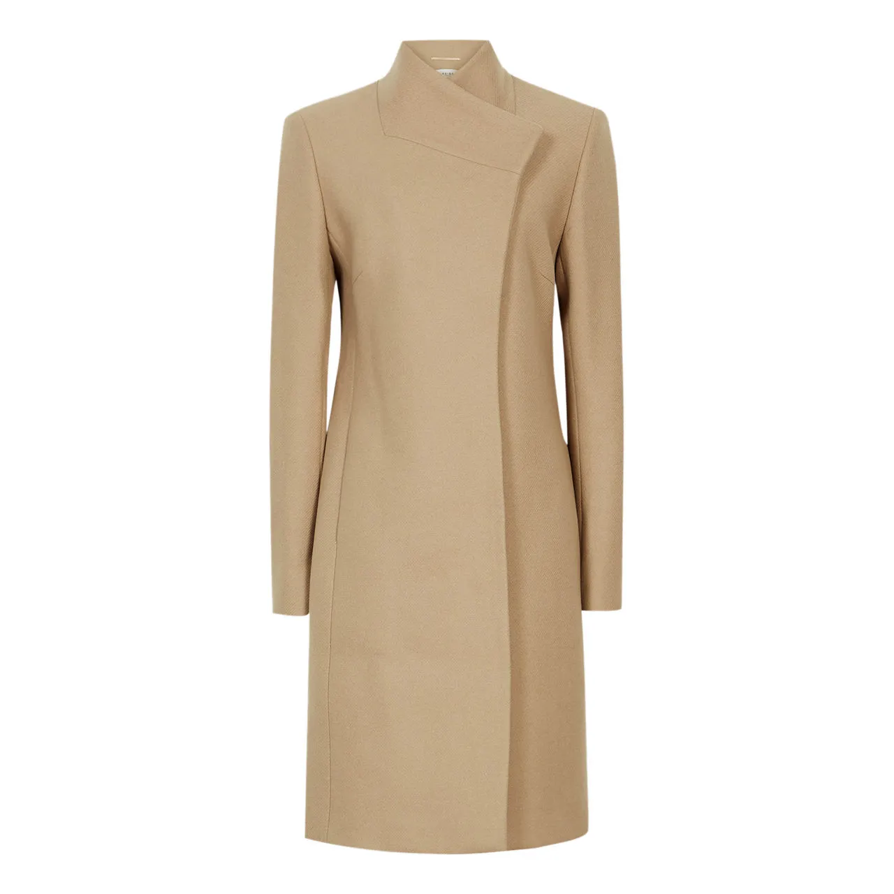 REISS Mia Asymmetric Wrap Coat - Brown