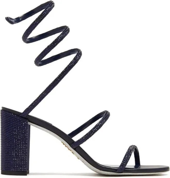 René Caovilla Cleo 80mm crystal-embellished sandals Black