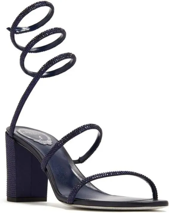 René Caovilla Cleo 80mm crystal-embellished sandals Black