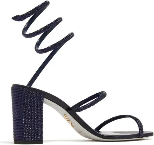 René Caovilla Cleo 80mm crystal-embellished sandals Black