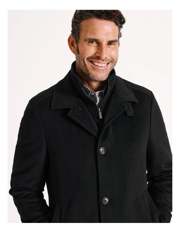 Rochester Wool Melton Coat in Navy