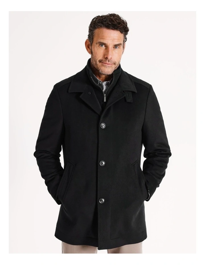 Rochester Wool Melton Coat in Navy