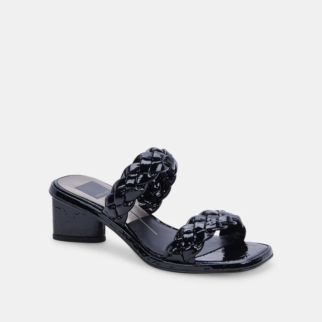 RONIN Sandals Midnight Patent Stella | Midnight Patent Braided Sandals– Dolce Vita 6814327144514