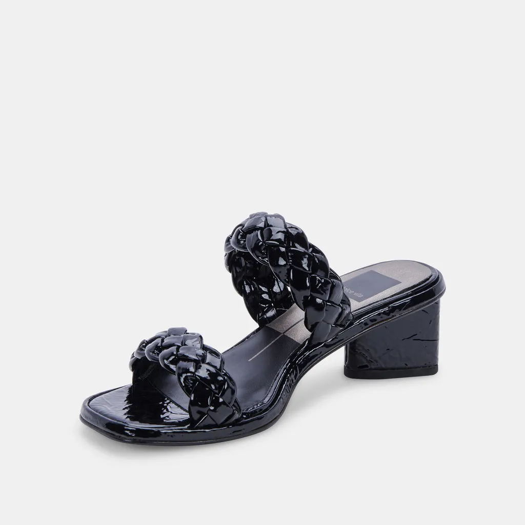 RONIN Sandals Midnight Patent Stella | Midnight Patent Braided Sandals– Dolce Vita 6814327144514