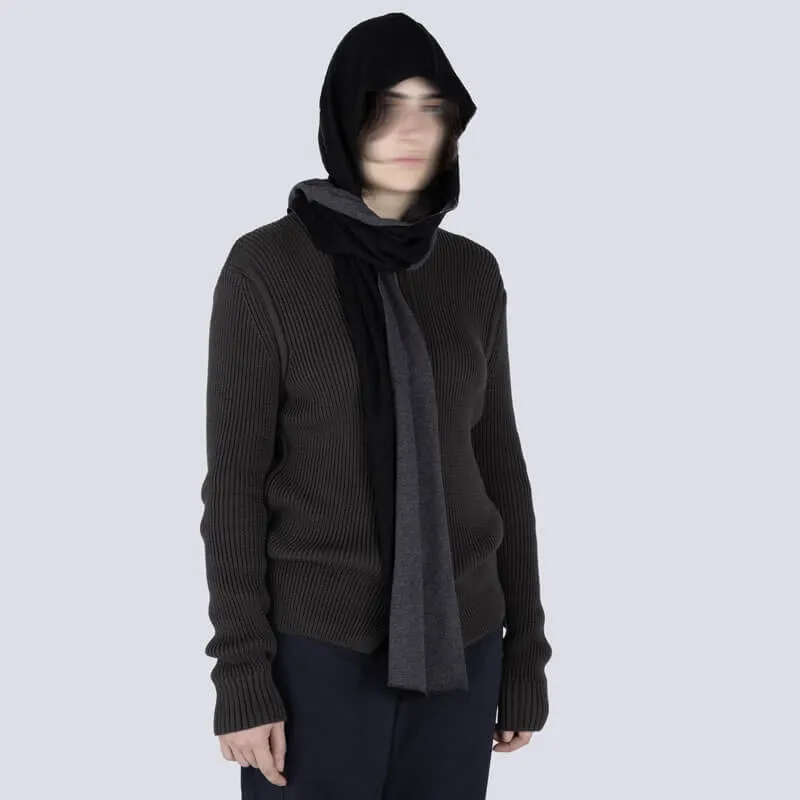 Scarf Hood - Black / Grey