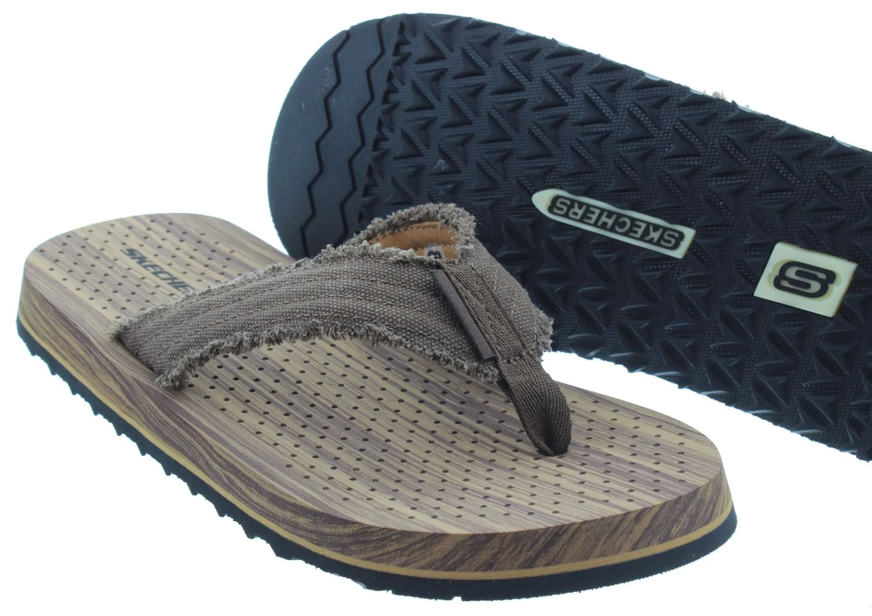 SKECHERS Mens 205098 Tantric Fritz Toepost Sandals In Brown