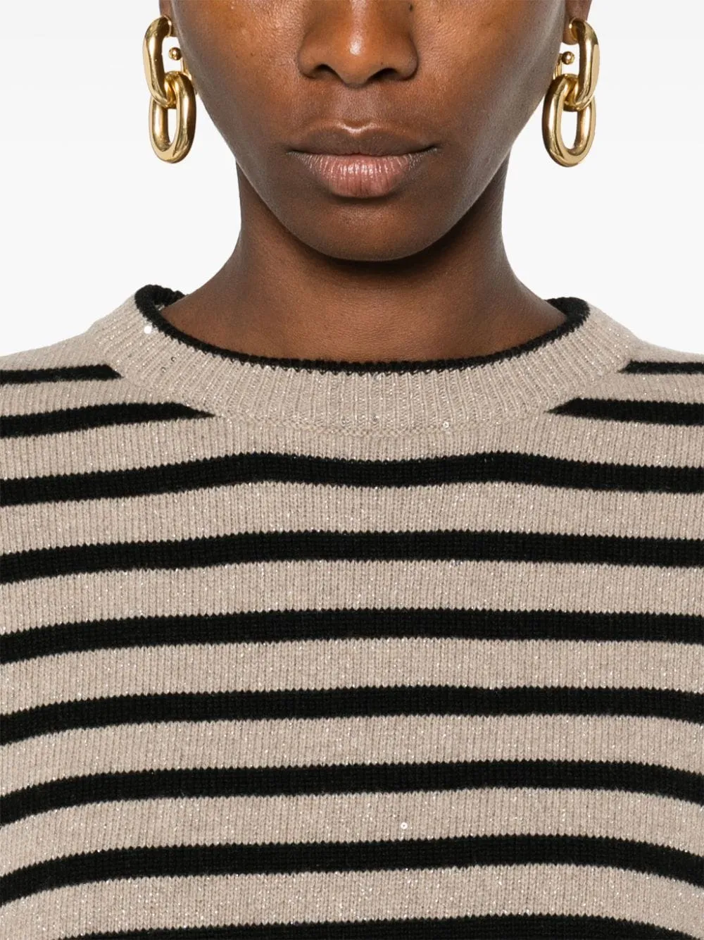 STRIPED CASHMERE BLEND SWEATER