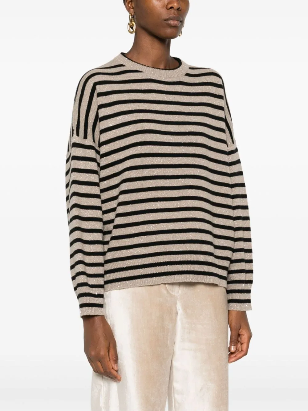 STRIPED CASHMERE BLEND SWEATER