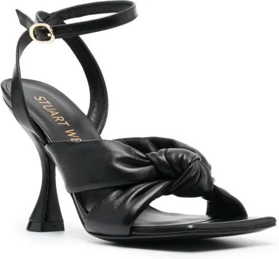 Stuart Weitzman Playa 110mm leather sandals Black