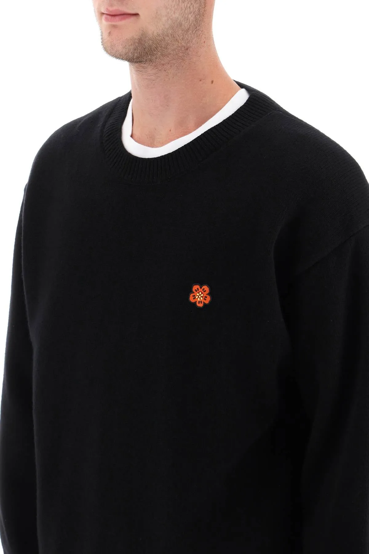 Sweater With Boke Flower Patch