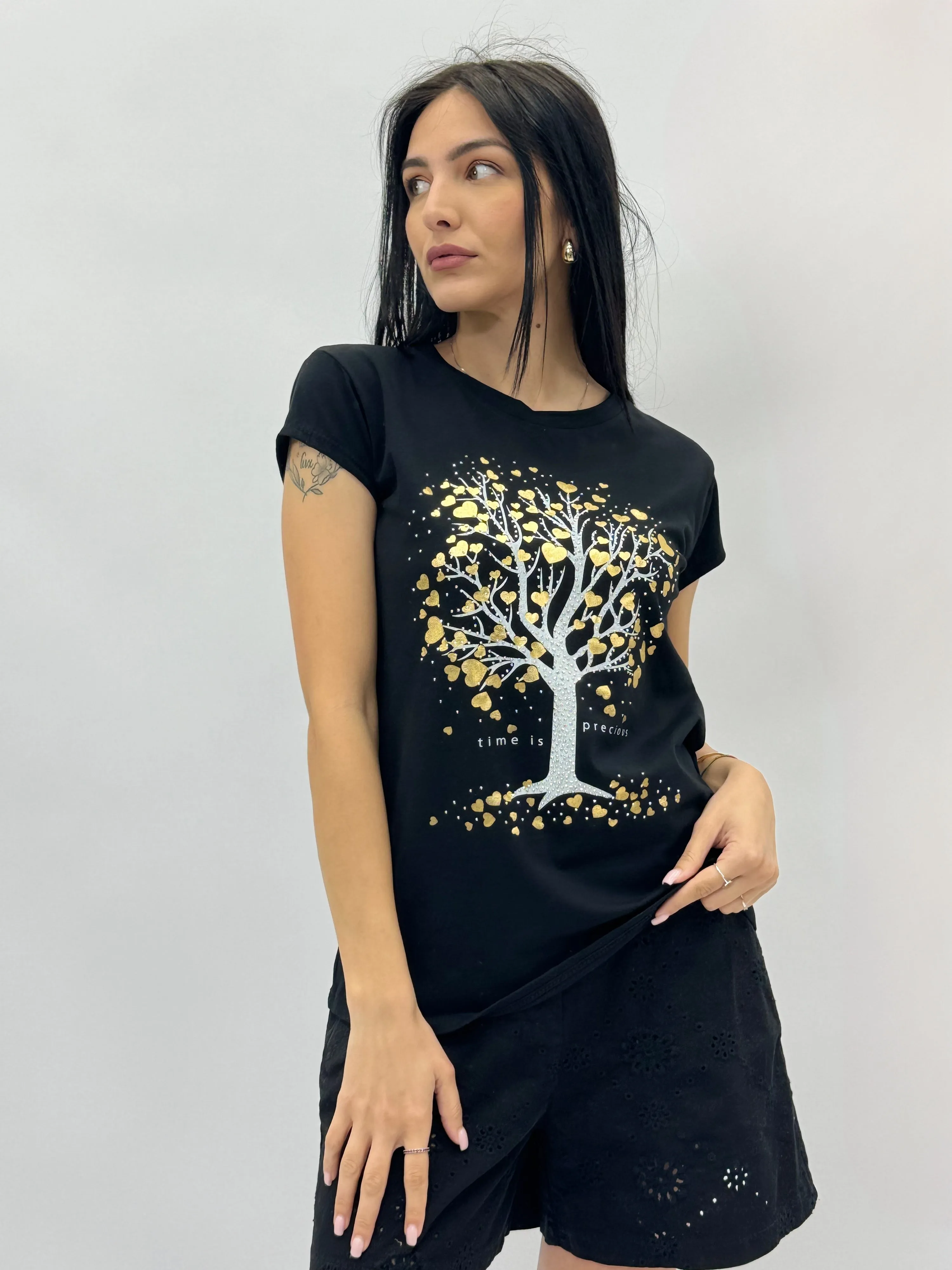 T-shirt con stampa albero