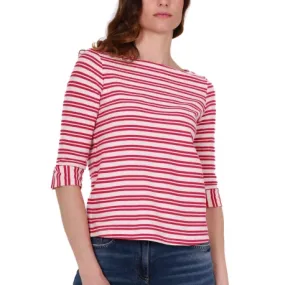 T-SHIRT IN JERSEY A RIGHE, ROSSO