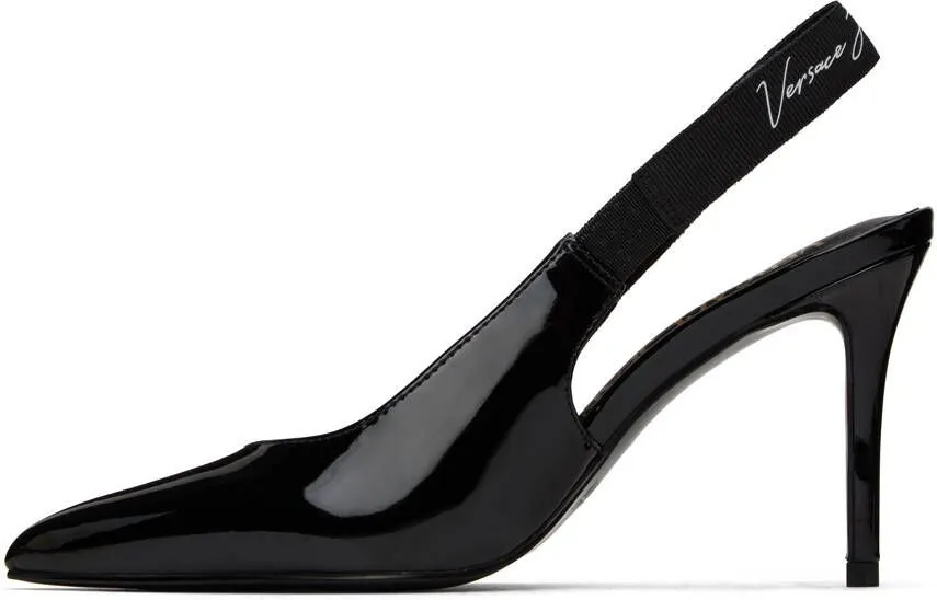 Versace Jeans Couture Black Scarlett Slingback Heels